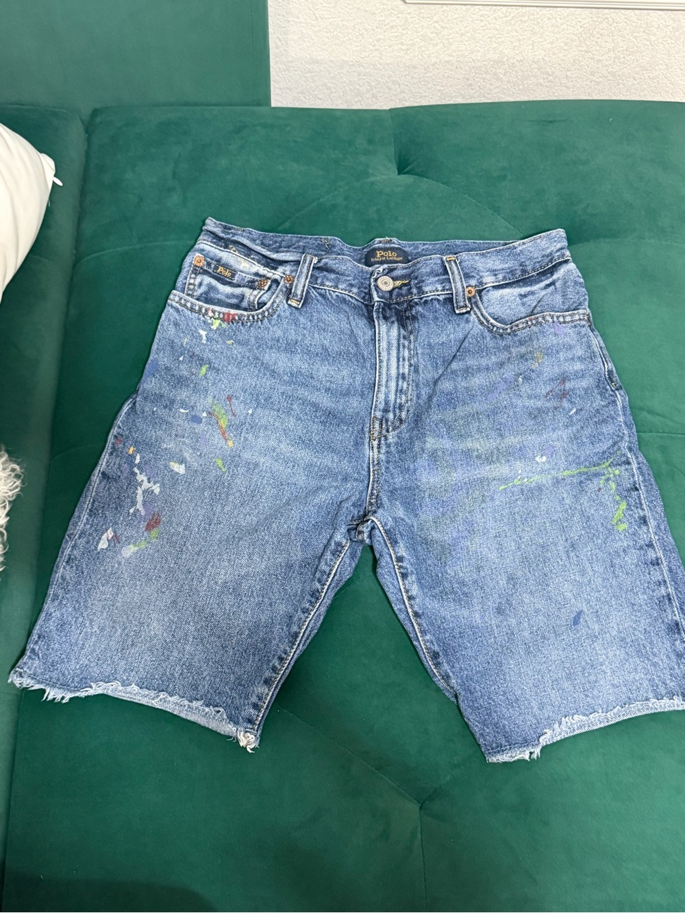 Polo by Ralph Lauren Blue Denim Paint-Splatter boys Shorts